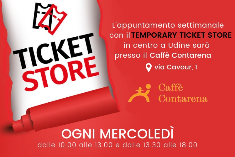 immagine Ogni mercoledì ticket store attivo in centro a Udine al Caffè Contarena!